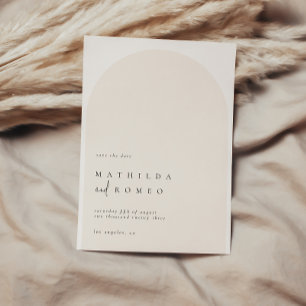 Invitation Mariage minimaliste moderne arche beige enregistre