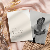 Invitation Mariage minimaliste moderne arche beige enregistre