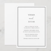Invitation Mariage minimaliste moderne blanc (Devant / Derrière)