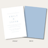 Invitation Mariage Minimaliste Moderne Bleu