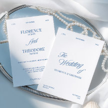 Mariage Minimaliste Moderne Bleu et Blanc
