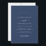 Invitation Mariage minimaliste moderne bleu marine<br><div class="desc">Plus Jolies invitations de mariage dans le Little Bayleigh Store!</div>