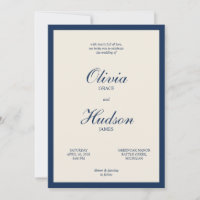 Mariage Minimaliste Moderne Bleu Nuit et Ivoire