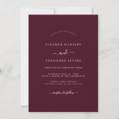 Invitation Mariage Minimaliste Moderne Bourgogne (Devant)