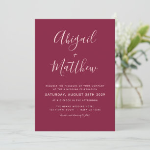 Invitation Mariage minimaliste moderne de Bourgogne