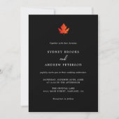 Invitation Mariage minimaliste moderne de la feuille d'érable (Devant)
