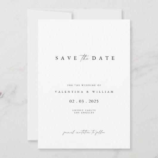 Invitation Mariage minimaliste moderne de script Enregistrer (Devant)