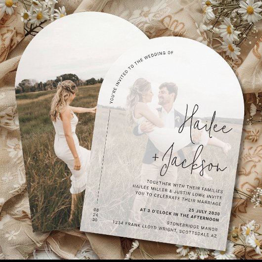 Invitation Mariage minimaliste Moderne Design Revêtement De P