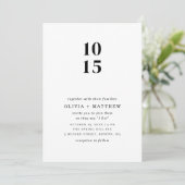 Invitation Mariage minimaliste moderne + détails du code QR (Debout devant)