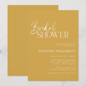 Invitation Mariage Minimaliste Moderne Écriture Jaune (Devant / Derrière)