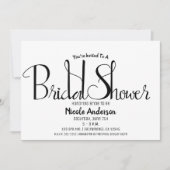 Invitation Mariage Minimaliste Moderne Écriture Noire (Devant)