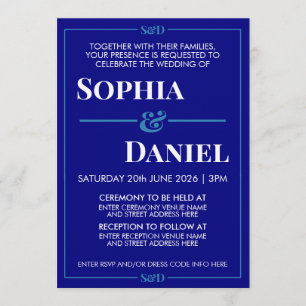 Invitation Mariage minimaliste moderne éditable