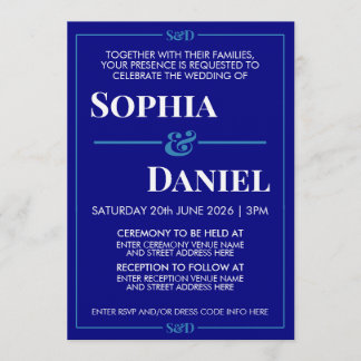 Invitation Mariage minimaliste moderne éditable