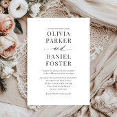 Invitation Mariage minimaliste moderne élégant noir et blanc