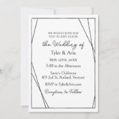 Invitation Mariage minimaliste moderne en cuir et dentelle (Devant)