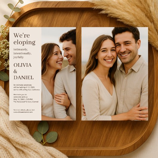 Invitation Mariage minimaliste moderne en photos