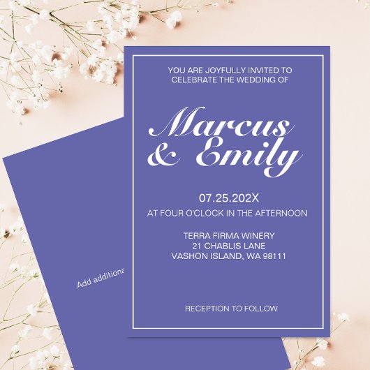 Invitation Mariage minimaliste moderne et blanc