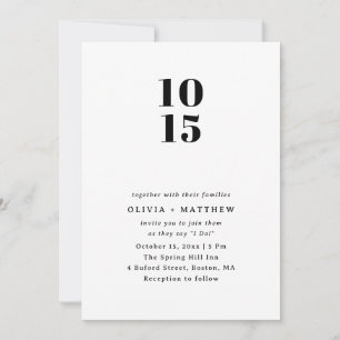 Invitation Mariage Minimaliste Moderne et Élégant Photo + C