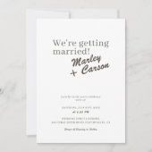 Invitation Mariage minimaliste moderne funky blanc (Devant)