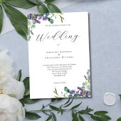 Invitation Mariage minimaliste moderne Lavender Eucalyptus