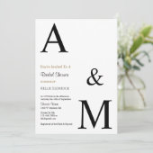 Invitation Mariage Minimaliste Moderne Monogramme (Debout devant)