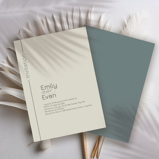 Invitation Mariage minimaliste moderne neutre