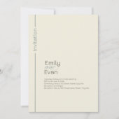 Invitation Mariage minimaliste moderne neutre (Devant)