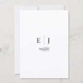 Invitation Mariage Minimaliste Moderne Noir & Blanc (Dos)