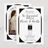 Invitation Mariage Minimaliste Moderne Noir & Blanc (Devant / Derrière)