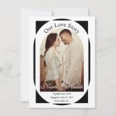 Invitation Mariage Minimaliste Moderne Noir & Blanc (Dos)