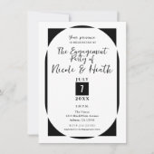 Invitation Mariage Minimaliste Moderne Noir & Blanc (Devant)