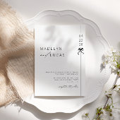 Invitation Mariage Minimaliste Moderne Noir Blanc