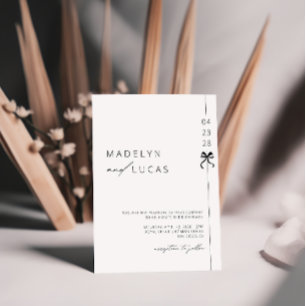 Invitation Mariage Minimaliste Moderne Noir Blanc