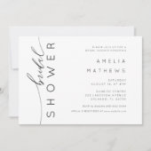 Invitation Mariage Minimaliste Moderne Noir & Blanc (Devant)