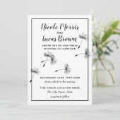 Invitation Mariage minimaliste moderne noir et blanc (Debout devant)