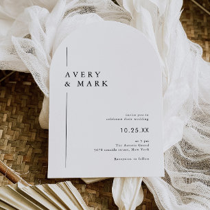 Invitation Mariage Minimaliste Moderne Noir Et Blanc