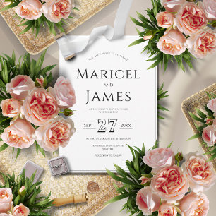 Invitation Mariage minimaliste moderne noir et blanc