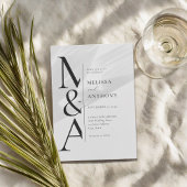 Invitation Mariage minimaliste moderne noir et blanc avec mon