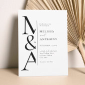 Invitation Mariage minimaliste moderne noir et blanc avec mon