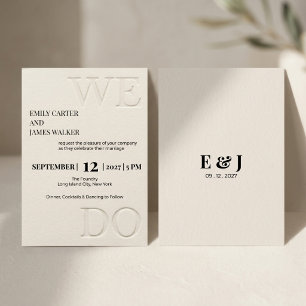 Invitation Mariage minimaliste moderne "NOUS FAISONS" en reli