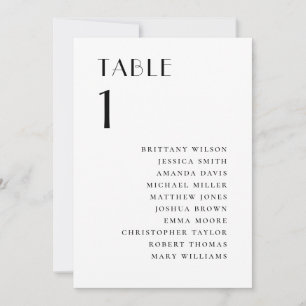 Invitation Mariage Minimaliste Moderne   Plan de Table Élégan