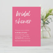 Invitation Mariage Minimaliste Moderne Rose Foncé (Debout devant)