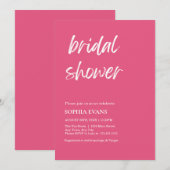 Invitation Mariage Minimaliste Moderne Rose Foncé (Devant / Derrière)