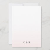 Invitation Mariage minimaliste moderne rose pâle (Dos)
