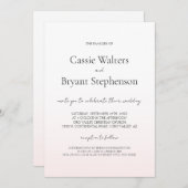 Invitation Mariage minimaliste moderne rose pâle (Devant / Derrière)