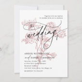 Invitation Mariage minimaliste moderne rose pâle (Devant)