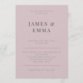 Invitation Mariage minimaliste moderne Rose terne (Devant)
