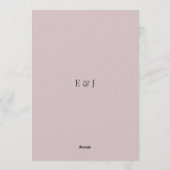 Invitation Mariage minimaliste moderne Rose terne (Dos)