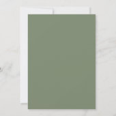 Invitation Mariage minimaliste moderne Sage Green (Dos)