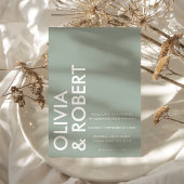 Invitation Mariage minimaliste moderne Sage Vert Gras